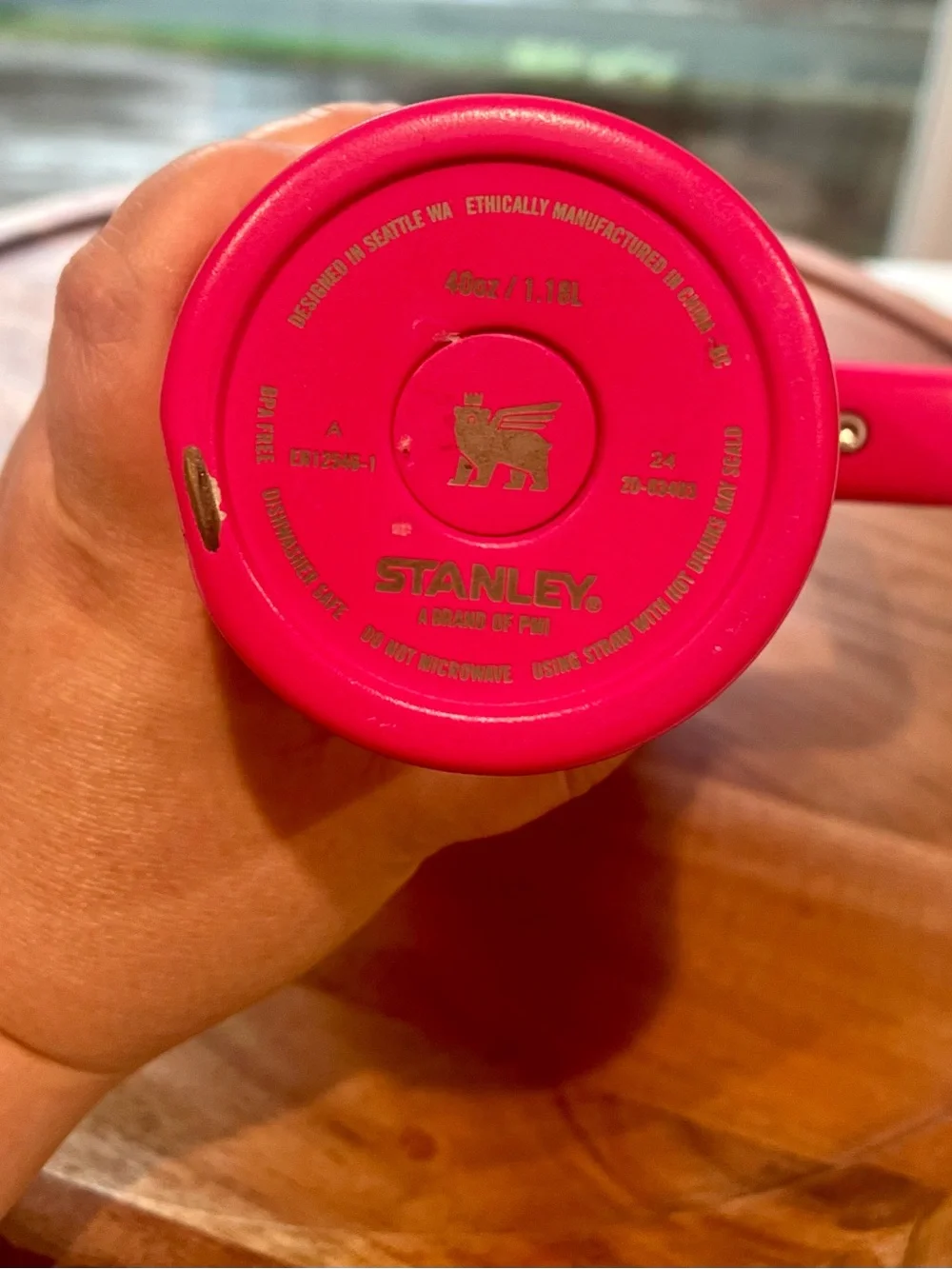 Stanley Pink Insulated Travel Mug with Handle and Snap Lid